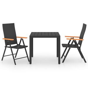 vidaXL 3-osaline aia s&ouml;&ouml;gim&ouml;&ouml;bli komplekt, must ja pruun