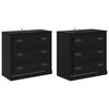 vidaXL Kappide k&uuml;lgedel 2 pcs Must tamm 70 x 35,5 x 67,5 cm Tehispuit
