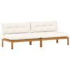 vidaXL Keskmine diivani&uuml;ksus 2 T&uuml;kk Looduslik ja Kreemi Valge