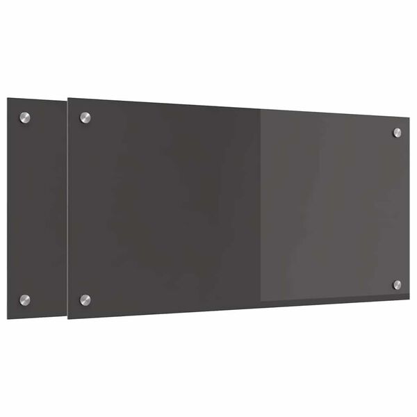 vidaXL Kögi Splashback 2 pcs Tumehall 80 x 40 cm karastatud klaas