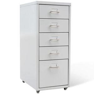 vidaXL metallist kontorikapp 5 sahtliga, hall 68,5 cm, teras