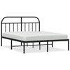vidaXL metallist voodiraam peatsiga, must, 140x190 cm