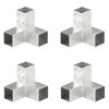 vidaXL posti&uuml;hendused, 4 tk Y-kujuline, tsingitud metall, 71 x 71 mm