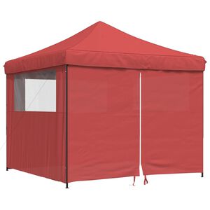 vidaXL kokkupandav pop-up peotelk 4 k&uuml;lgseinaga, Burgundia punane