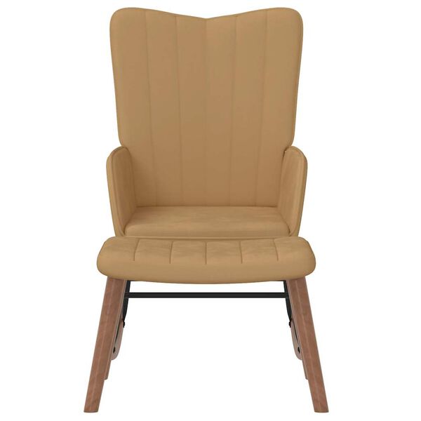 vidaXL kiiktool jalapingiga, pruun, samet