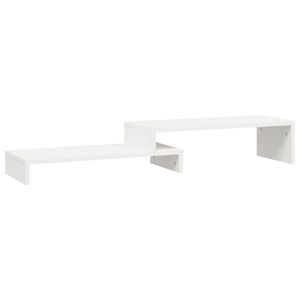 vidaXL monitorialus, valge, (52-101) x 22 x 14 cm, m&auml;nnipuit