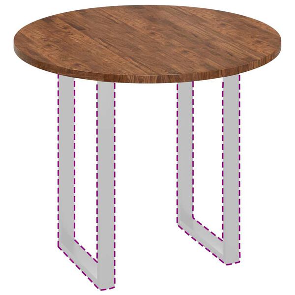 vidaXL Lauda peal Tumepruun Ø 90 x 2.5 cm Tugev tammepuit