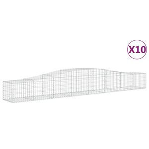 vidaXL kaarekujulised gabioonkorvid 10 tk, 400x50x40/60 cm, raud