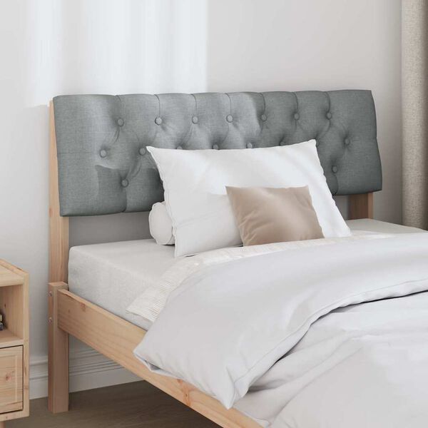 vidaXL Polsterdatud voodiots Helehall 100 cm Tahke m&auml;nd