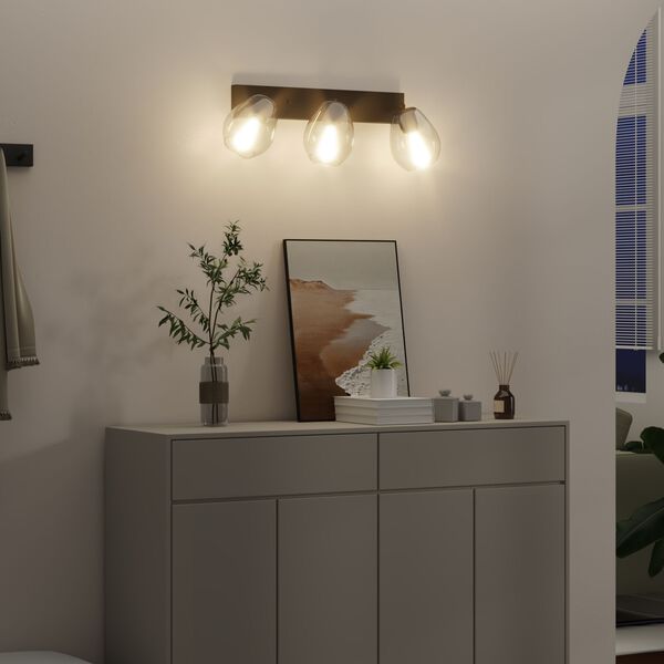 vidaXL Lae kohtvalgusti Must 54 x 13 x 26 cm Klaas ja metall