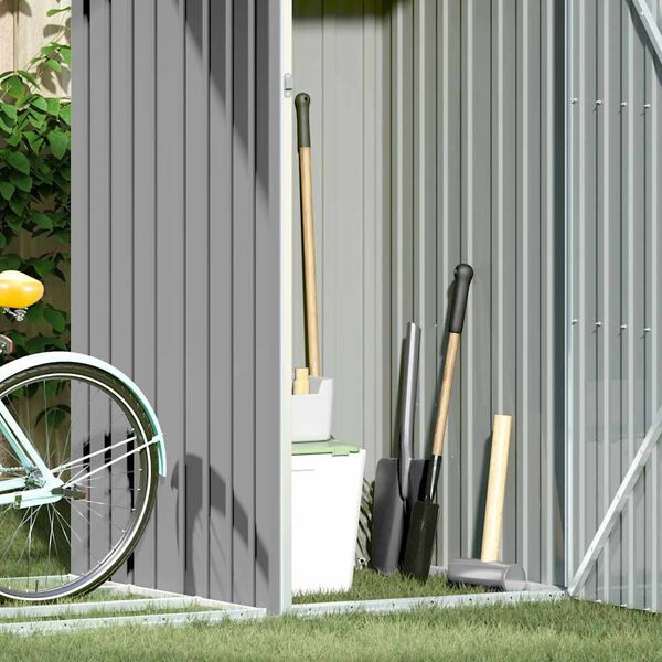 vidaXL aia puukuur, hall, 245 x 98 x 159 cm, tsingitud teras