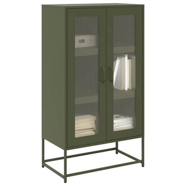 vidaXL Highboard Olive Green 68x39x123 cm Teras