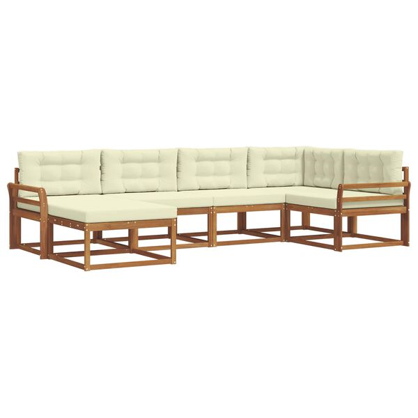 vidaXL V&auml;li diivanikomplekt padjaga 6 pcs Looduslik ja kreem