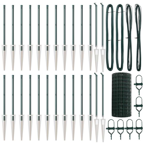 vidaXL Aed koos postiga Roheline 0,4 x 50 m Terased ja PVC