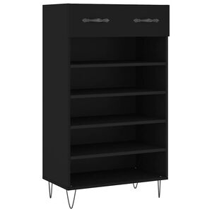 vidaXL jalatsikapp, must, 60 x 35 x 105 cm, tehispuit