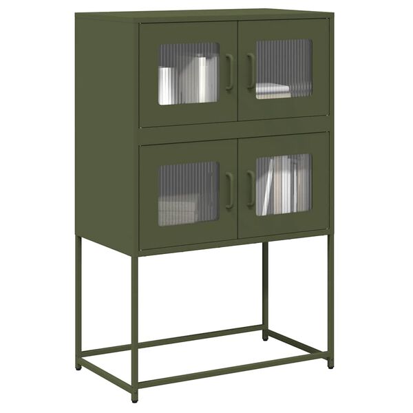vidaXL Highboard Olive Green 68x39x107 cm Teras