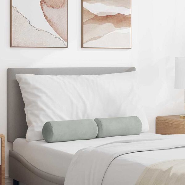 vidaXL Padjad 2 pcs Helehall Ø 15 x 40 cm Korter kangas