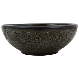 vidaXL valamu t&ouml;&ouml;pinnale, must, &uuml;mar, &Phi;41 x 14, keraamiline