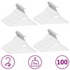 vidaXL 100 tk riidepuud, libisemiskindel, valge, puit