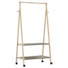 vidaXL riidenagi riiulite ja ratastega 96x45,5x155,5 cm bambusest