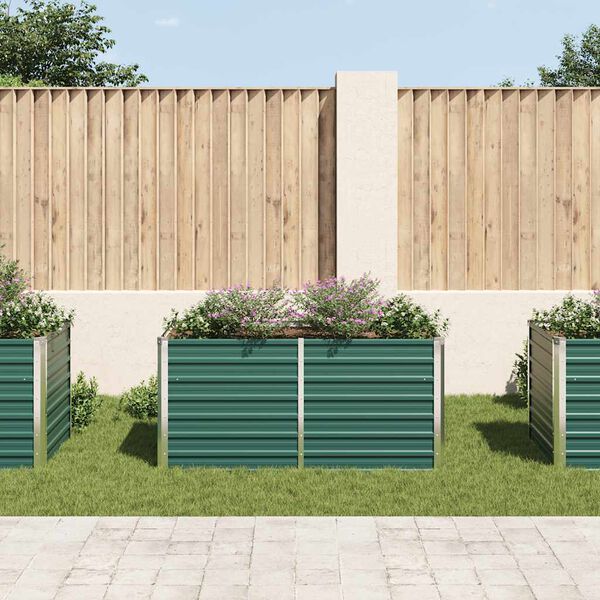 vidaXL kõrgendatud peenrakast 160x80x77 cm, tsingitud teras, roheline