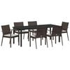vidaXL Aia s&ouml;&ouml;gilaudade komplekt 7 pcs Pruun ja must PE rattan