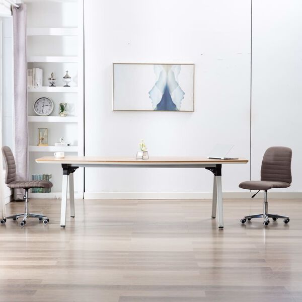 vidaXL söögitoolid 2 tk, pruunikashall, kangas