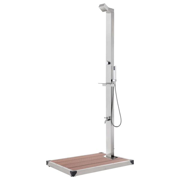 vidaXL aiadušš pruuni alusega, 225 cm, roostevaba teras