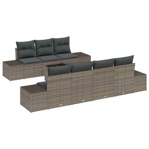 vidaXL Aia Diivanikomplekt padjaga ladustamisega 8 pcs Hall pol&uuml;rotang