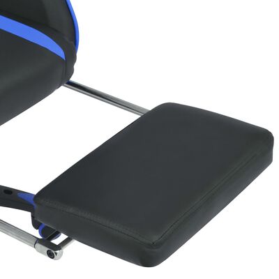 vidaXL võidusõiduistme disainiga kontoritool jalatoega, sinine