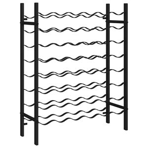 vidaXL metallist veiniriiul 48 pudelile, must metall