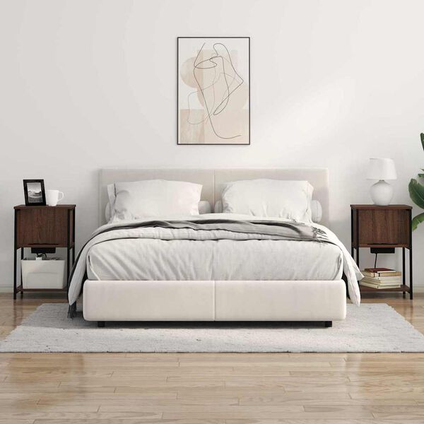 vidaXL Öölambi kapp 2 pcs Pruun tamme 38 x 31 x 61 cm Tehispuit