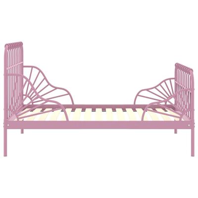 vidaXL pikendatav voodiraam, roosa, metall, 80 x 130/200 cm