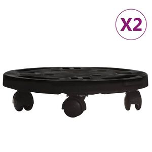 vidaXL ratastel taimek&auml;rud 2 tk, l&auml;bim&otilde;&otilde;t 30 cm, must, 170 kg