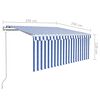 vidaXL automaatselt sissetõmmatav varikatus, 3,5x2,5m, sinine/valge