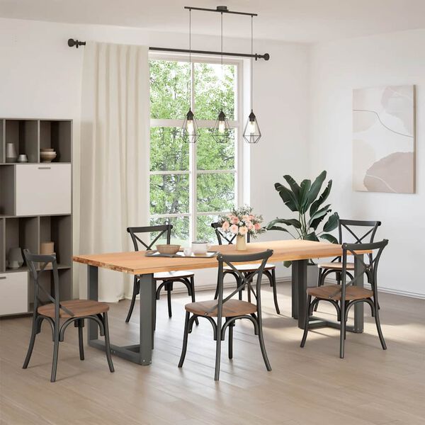 vidaXL söögilaua jalad, T-kujulised, 2 tk, antratsiithall, 100 x 35 x (72-73) cm, teras