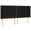 vidaXL voodipeats servadega, must, 183x16x118/128 cm, kangas