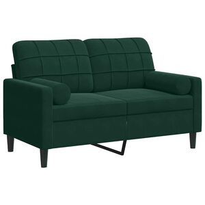 vidaXL 2-kohaline diivan patjadega, tumeroheline, 120 cm, samet