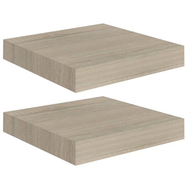 vidaXL seinariiulid, 2 tk, tammevärvi, 23 x 23,5 x 3,8 cm MDF