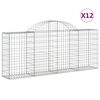 vidaXL kaarekujulised gabioonkorvid 12 tk, 200x30x80/100 cm, raud