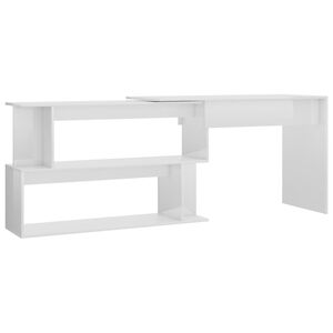 vidaXL kirjutuslaud, k&otilde;rgl&auml;ikega valge 200 x 50 x 76 cm tehispuit