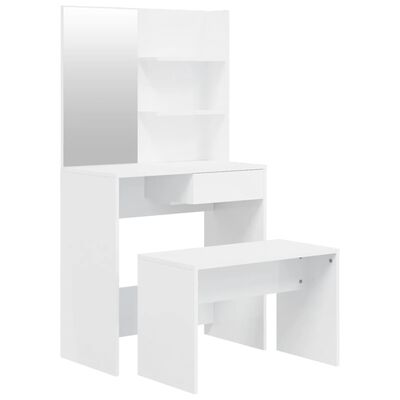 vidaXL tualettlaua komplekt, kõrgläikega valge, 74,5 x 40 x 141 cm