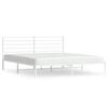 vidaXL metallist voodiraam peatsiga, valge, 180x200 cm