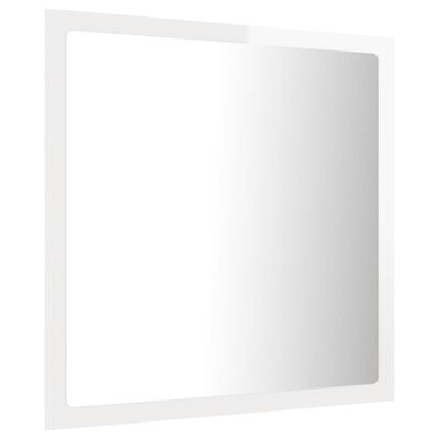 vidaXL LED vannitoa peeglikapp, kõrgläikega valge, 40x8,5x37cm, akrüül