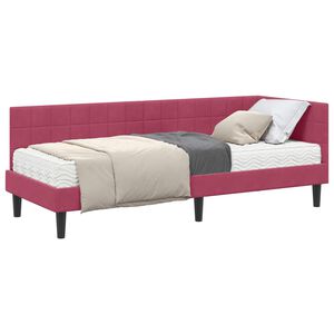 vidaXL Nurgavoodi raam koos madratsiga peaga 2 pcs Roheline Samet