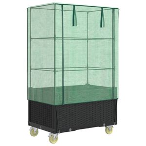 vidaXL taimekast kasvuhoonekattega rotangiimitatsioon 80x50x182 cm