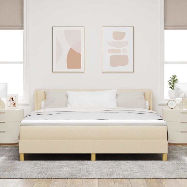 vidaXL Karbi vedrumadrats madratsiga cream 200 x 180 cm Pol&uuml;ester