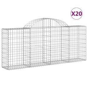 vidaXL kaarekujulised gabioonkorvid 20 tk, 200x30x80/100 cm, raud