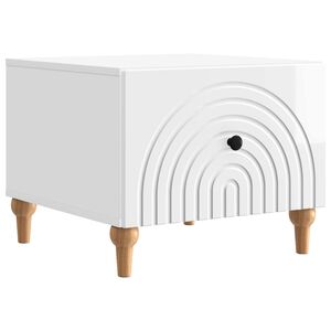 vidaXL Kohvilaud sahtliga K&otilde;rgl&auml;ikega valge 49 x 50 x 40 cm Tehispuit