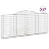 vidaXL kaarekujulised gabioonkorvid 17 tk, 300x30x120/140 cm, raud